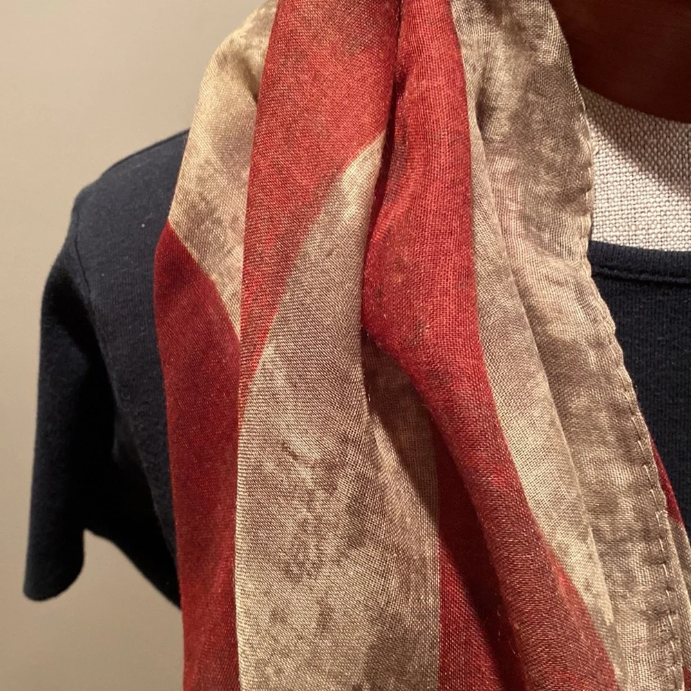 Independence Day iAmericana scarf or wrap . 
RED WHITE AND BLUE aged look - Picture 7 of 7